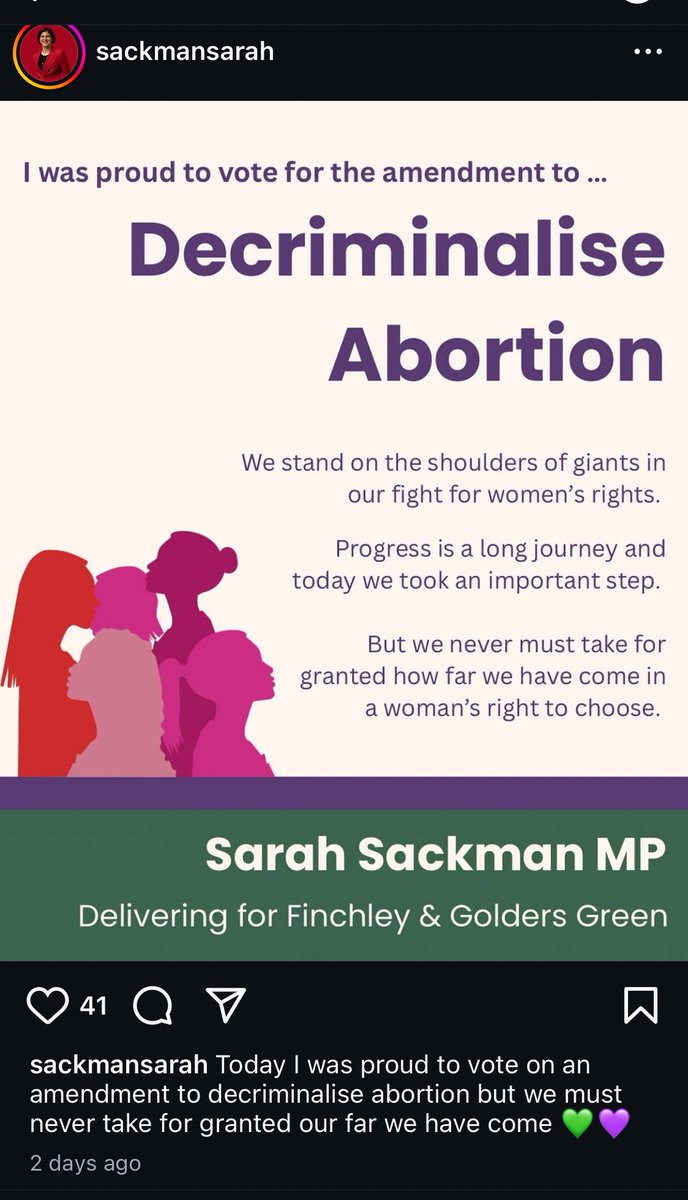 Never been so disgusted by my representatives or so ashamed to be British. 

My MP <a href="/sarahsackman/">Sarah Sackman KC MP</a> has just voted for the literal right to kill babies and called it ‘progress’.

Please let the Lords delay the abortion bill long enough for us to get rid of these death mongers.