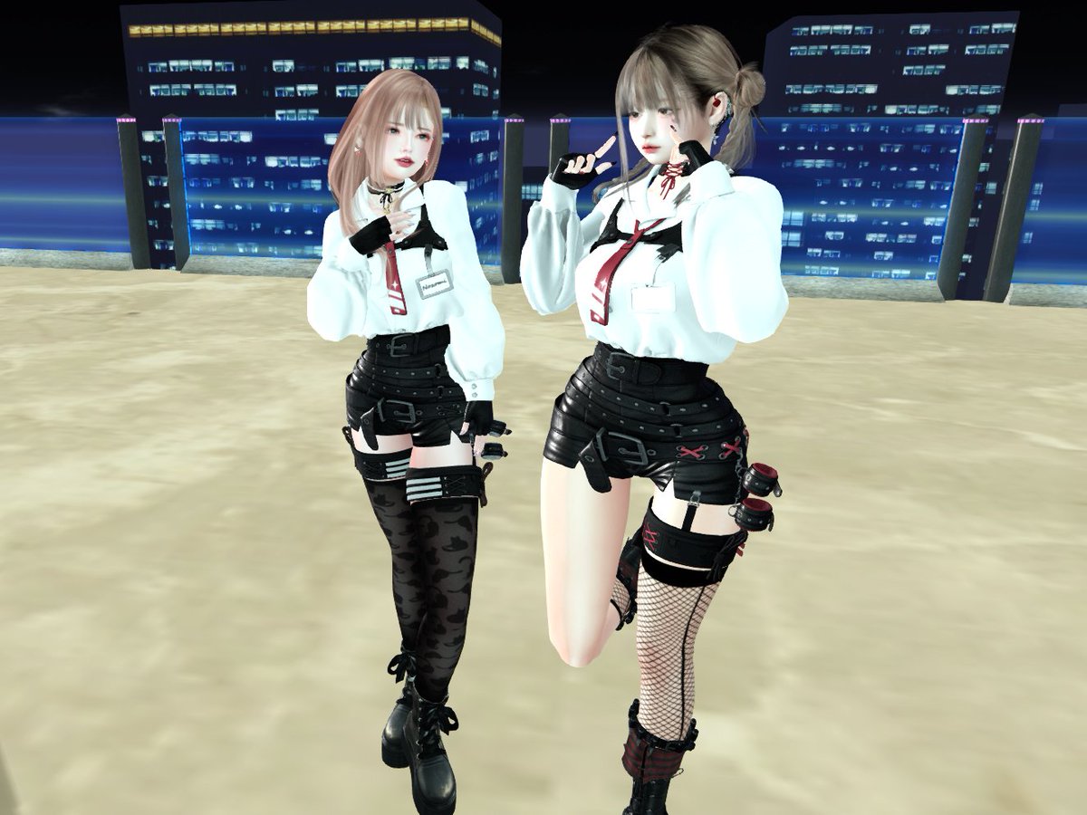 のぞさんとナイトプールでお揃い🎵