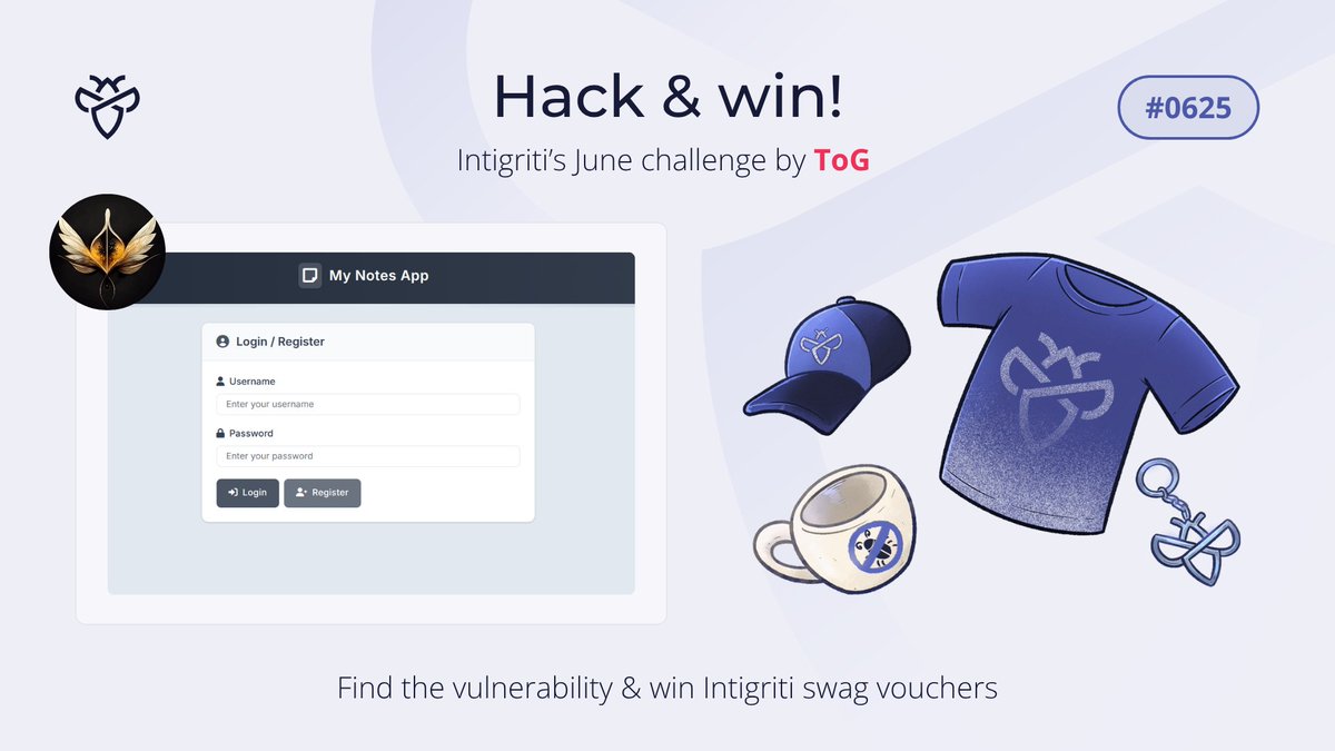⏰ It's CHALLENGE O'CLOCK!
👉 Capture the flag before Thursday the 26th of June
👉 Win €400 in SWAG prizes
👉 We'll release a tip for every 100 likes on this tweet

Thanks <a href="/Toogidog/">ToG</a> for the challenge 👇

challenge-0625.intigriti.io