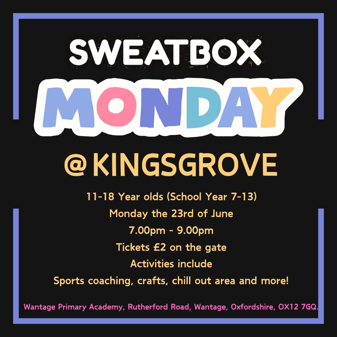 Sweatbox Mondays @ Kingsgrove
Open to 11-18 yr olds