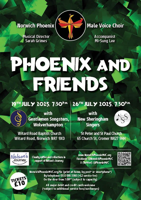Norwich Phoenix Male Voice Choir ๐ผ๐ถ๐ถ (@phoenixmvc) on Twitter photo 4 WEEKS TO GO to #Summer #Concerts with our #CHOIR #FRIENDS! ๐ผ๐ถ๐ถ
Male Voices:
SAT 19th JULY in #NORWICH #ThorpeStAndrew,with
<a href="/GSongsters/">Gentlemen Songsters</a>
Male & Female Voices:
SAT 26th JULY in #CROMER, with the New #Sheringham #Singers
#TICKETS ยฃ10 from BOX OFFICE:
bit.ly/3NIGzHW 4 WEEKS TO GO to #Summer #Concerts with our #CHOIR #FRIENDS! ๐ผ๐ถ๐ถ
Male Voices:
SAT 19th JULY in #NORWICH #ThorpeStAndrew,with
<a href="/GSongsters/">Gentlemen Songsters</a>
Male & Female Voices:
SAT 26th JULY in #CROMER, with the New #Sheringham #Singers
#TICKETS ยฃ10 from BOX OFFICE:
bit.ly/3NIGzHW