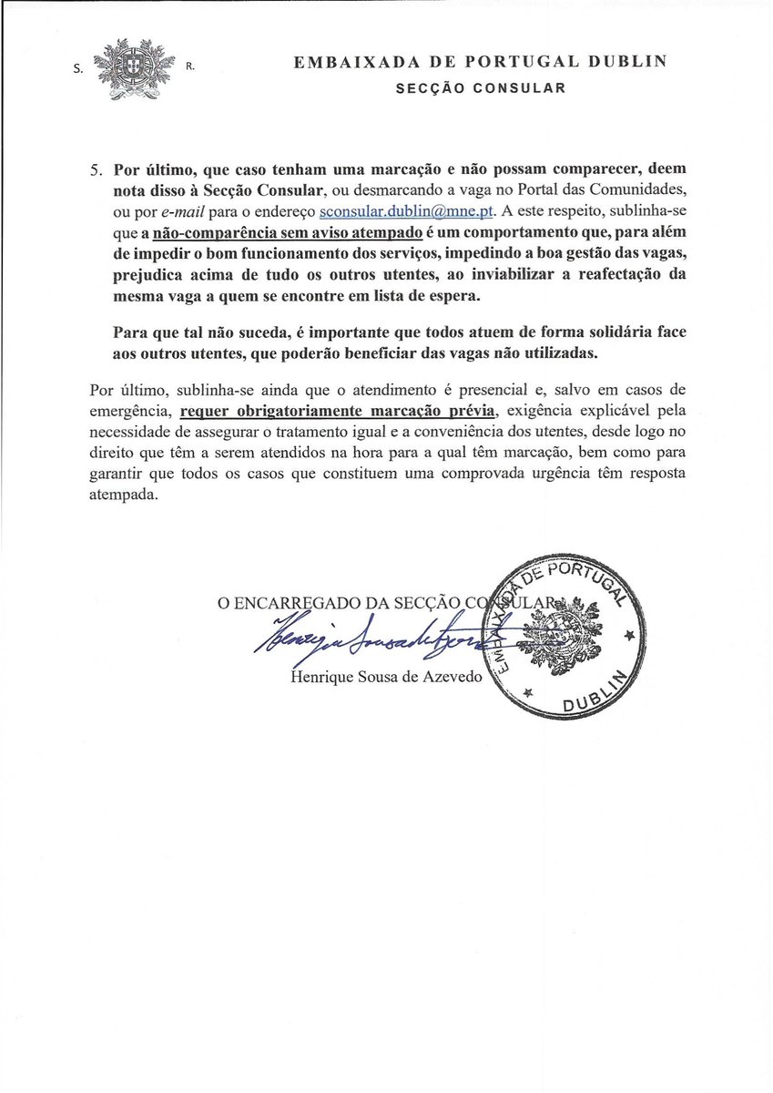 Aviso - Dublin, 18 de junho de 2025

#comunidadeportuguesa #DiasporaPortuguesa #diaspora #portuguesespelomundo #Irlanda #Ireland #aviso #notice #agendamentos