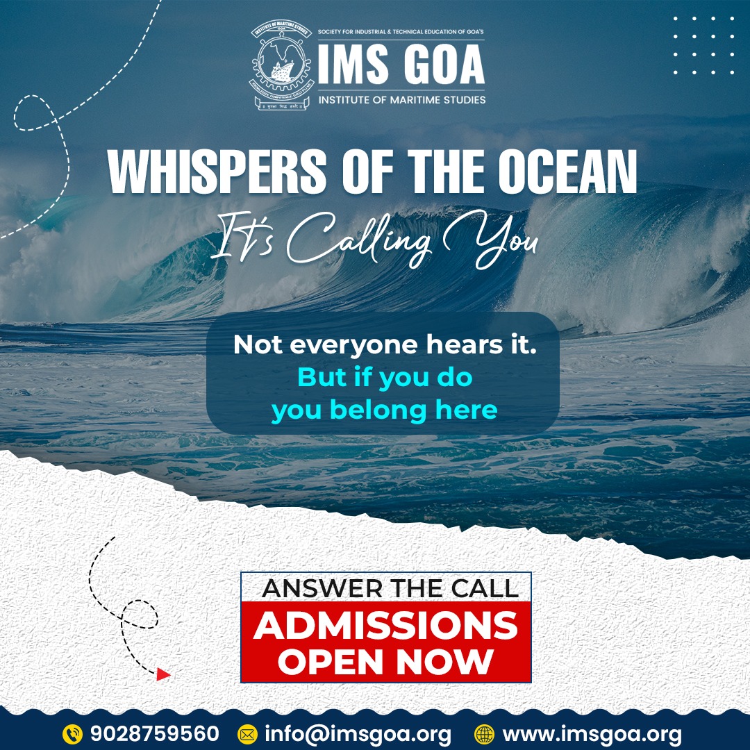 IMS_Goa's tweet image. 🌊 The ocean doesn’t call everyone...But if you can hear it — it’s calling you.
Your voyage begins where the land ends. 🌍⚓
Train with the best at IMS Goa — where careers are crafted by courage, and futures are shaped by the sea.
#CallOfTheOcean #IMSGoa #OceanCalling