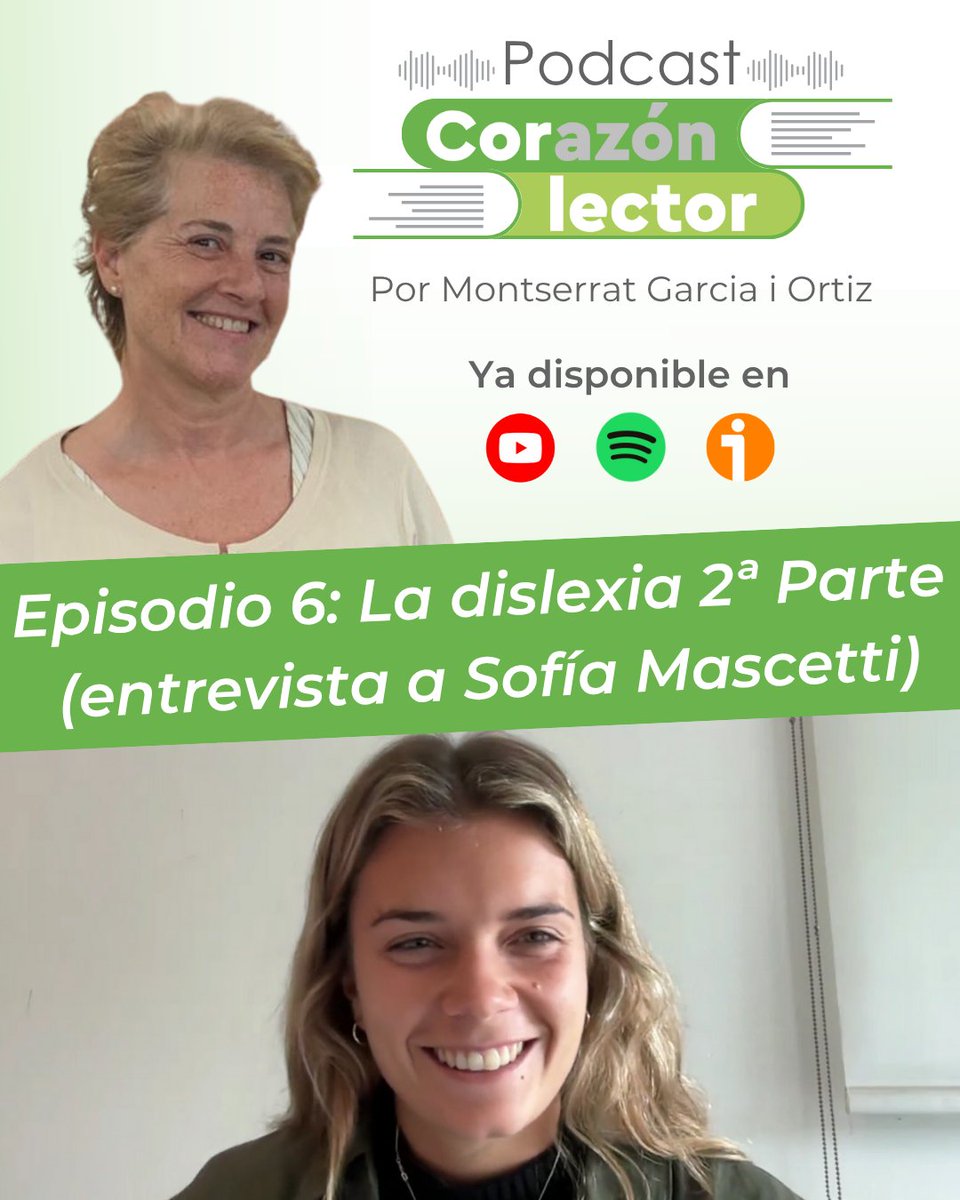 Nuevo episodio de Corazón Lector
"La dislexia - 2ª Parte (Entrevista a Sofía Mascetti)"

📌 Disponible en:
🔗 YouTube: youtu.be/0wXOCvd8TAQ
🎧 Spotify | iVoox

#Dislexia #Podcast #CorazónLector