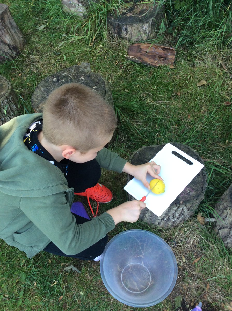 Some children were brave learning how to climb a tree for the first time and we made elderflower cordial, picking elderflower heads from the school grounds, chopping lemons and adding sugar and water.