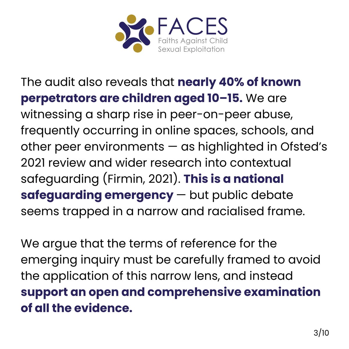 Faiths Against Child Sexual Exploitation (FACES) tweet media