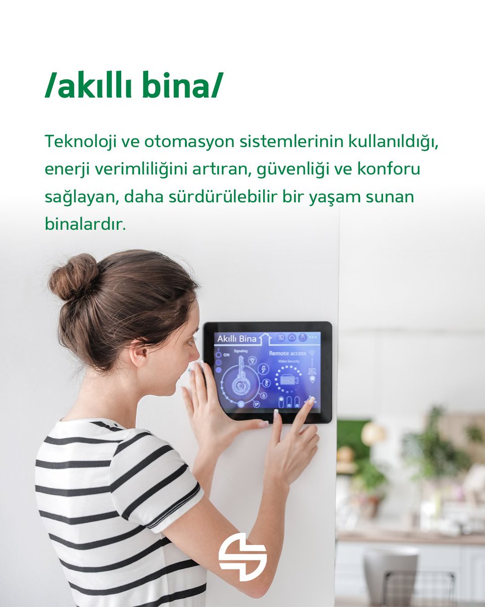 Akıllı binalarda, bina içindeki aydınlatma, ısıtma, soğutma, güvenlik vb. sistemler merkezi bir sistem üzerinden izlenir ve kontrol edilir. Türkiye’nin Sosyal ve Çevresel Bankası olarak sürdürülebilir ve yaşamı kolaylaştıran teknolojileri destekliyoruz. 💚
