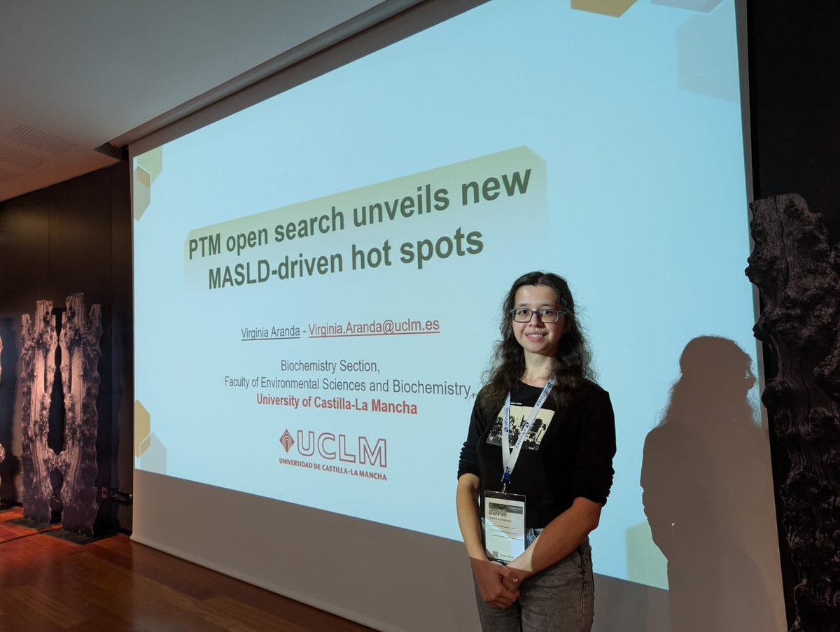 DOE Lab (@doelabcr_to) on Twitter photo Today, our PhD student Virginia Aranda presented our latest results about PTM open search strategy on MASLD at <a href="/EuPAProteomics/">News@EuPA</a> meeting.
<a href="/MAmbBioquimUCLM/">Facultad CC. Ambientales y Bioquímica - UCLM 🥼🥾</a> <a href="/VPinvestigaUCLM/">Vicerrectorado de Política Científica de la UCLM</a> <a href="/UCLMdivulga/">UCLMdivulga</a> Today, our PhD student Virginia Aranda presented our latest results about PTM open search strategy on MASLD at <a href="/EuPAProteomics/">News@EuPA</a> meeting.
<a href="/MAmbBioquimUCLM/">Facultad CC. Ambientales y Bioquímica - UCLM 🥼🥾</a> <a href="/VPinvestigaUCLM/">Vicerrectorado de Política Científica de la UCLM</a> <a href="/UCLMdivulga/">UCLMdivulga</a>
