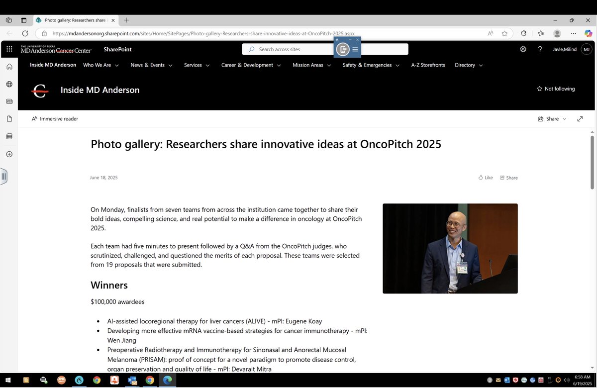 Milind Javle (@javlemilind) on Twitter photo Proud for our star <a href="/eugenekoay/">Eugene J. Koay, MD, PhD</a>. Winner of <a href="/MDAndersonNews/">MD Anderson Cancer Center</a> Shark Tank! AI platform for liver directed therapy <a href="/curecc/">Cholangiocarcinoma Foundation</a> Proud for our star <a href="/eugenekoay/">Eugene J. Koay, MD, PhD</a>. Winner of <a href="/MDAndersonNews/">MD Anderson Cancer Center</a> Shark Tank! AI platform for liver directed therapy <a href="/curecc/">Cholangiocarcinoma Foundation</a>