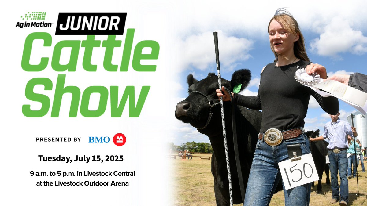 Ag in Motion (@aginmotion) on Twitter photo LAST CALL. Join the Junior Cattle Show @ #AgInMotion, presented by <a href="/BMO/">BMO</a>. 
Show what months of hard work can achieve. 
π Livestock Central | π
 July 15 
π SIGN UP NOW to compete! vist.ly/3n79yxu 
#AIM25 LAST CALL. Join the Junior Cattle Show @ #AgInMotion, presented by <a href="/BMO/">BMO</a>. 
Show what months of hard work can achieve. 
π Livestock Central | π
 July 15 
π SIGN UP NOW to compete! vist.ly/3n79yxu 
#AIM25