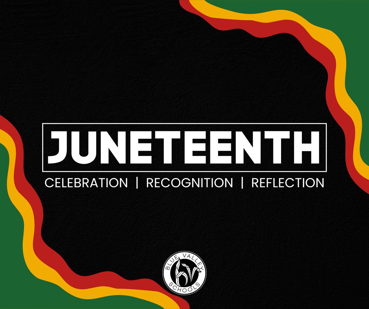 Blue Valley Schools honors Juneteenth as an opportunity for celebration, recognition and reflection. Today commemorates the moment in 1865 when the last enslaved people in Texas learned the Emancipation Proclamation had been signed.

🔗 To learn more, visit