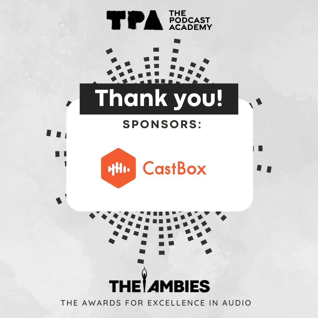 podcastacademy's tweet image. 🎧 Shoutout to @Castbox_fm for sponsoring The Ambies 2025!
Thank you for supporting the voices that shape the podcasting world—one episode at a time. 🏆🎙️
#Ambies2025 #Castbox #PodcastCommunity