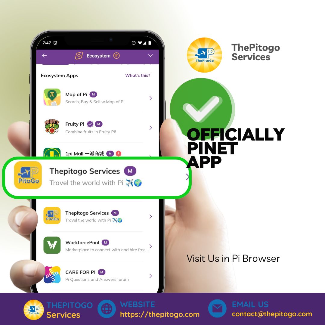 ✅ We’re Official — Pinet Warning Removed!
Great news, Pioneers! 🎉 Pitogo Services is once again officially listed as a PiNet Ecosystem App inside the Pi Browser — and this time, the previous warning banner is gone!

💡 This reflects ongoing trust from the Pi Core Team and their