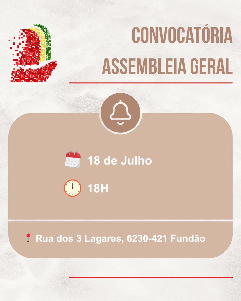 Federação Portuguesa de Esports (@fpdeoficial) on Twitter photo 📢 Convocatória para Assembleia Geral !
📝 O Presidente da Mesa da Assembleia Geral da <a href="/fpdeoficial/">Federação Portuguesa de Esports</a> convoca todos os sócios, no pleno gozo dos seus direitos de associados, para a Assembleia-Geral ordinária e extraordinária, a realizar:
📅 18 de Julho de 2025
⏲️ 18 horas
🏛️ Rua 📢 Convocatória para Assembleia Geral !
📝 O Presidente da Mesa da Assembleia Geral da <a href="/fpdeoficial/">Federação Portuguesa de Esports</a> convoca todos os sócios, no pleno gozo dos seus direitos de associados, para a Assembleia-Geral ordinária e extraordinária, a realizar:
📅 18 de Julho de 2025
⏲️ 18 horas
🏛️ Rua