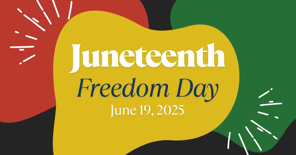 We wish you a joyous Juneteenth! Today we celebrate freedom and resilience and come together as a community. As we reflect on the 160 years since slaves in Galveston, TX learned they were free, we look for ways to move forward into a future full of the promise of equality.