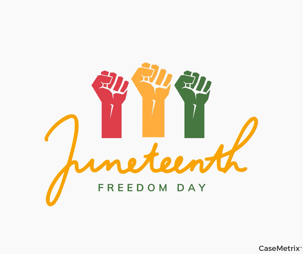 CaseMetrix's tweet image. Today is a day to remember the end of slavery and to celebrate African American culture &amp;amp; achievements. Join us as we honor this important day.