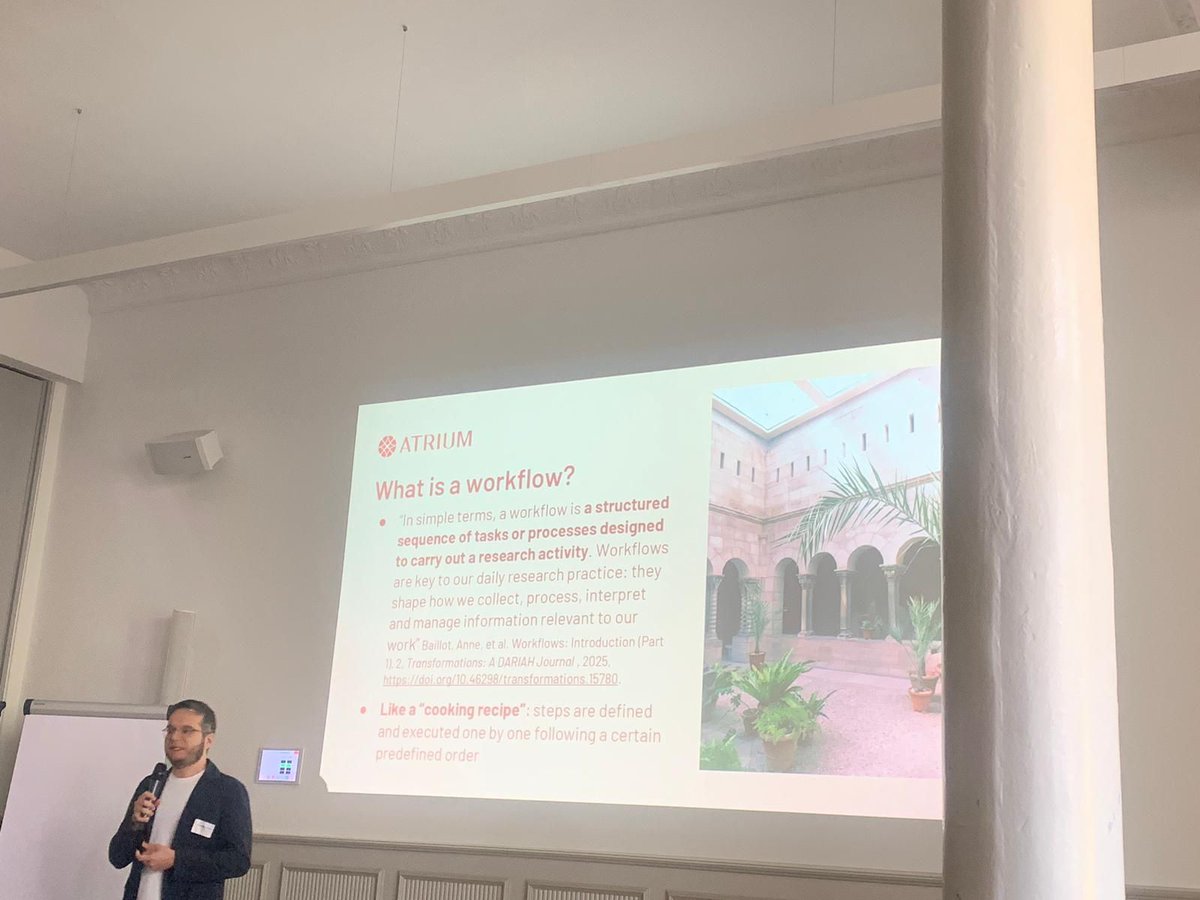 ATRIUM_EU's tweet image. ATRIUM features again at #DARIAH2025 in this afternoon's presentation entitled "How not to reinvent the wheel – workflows as a leverage from the past to the future" delivered by Massimiliano Carloni & Vera Maria Charvát 🏺