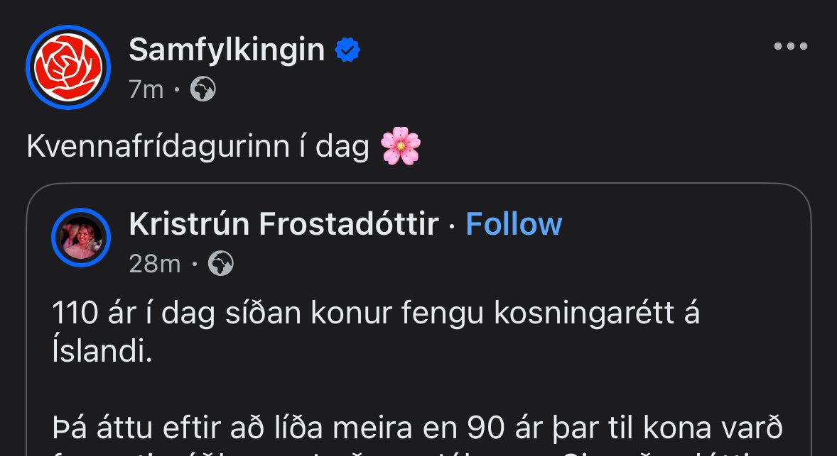 Síðast þegar ég vissi var kvennafrídagurinn í október 🧐