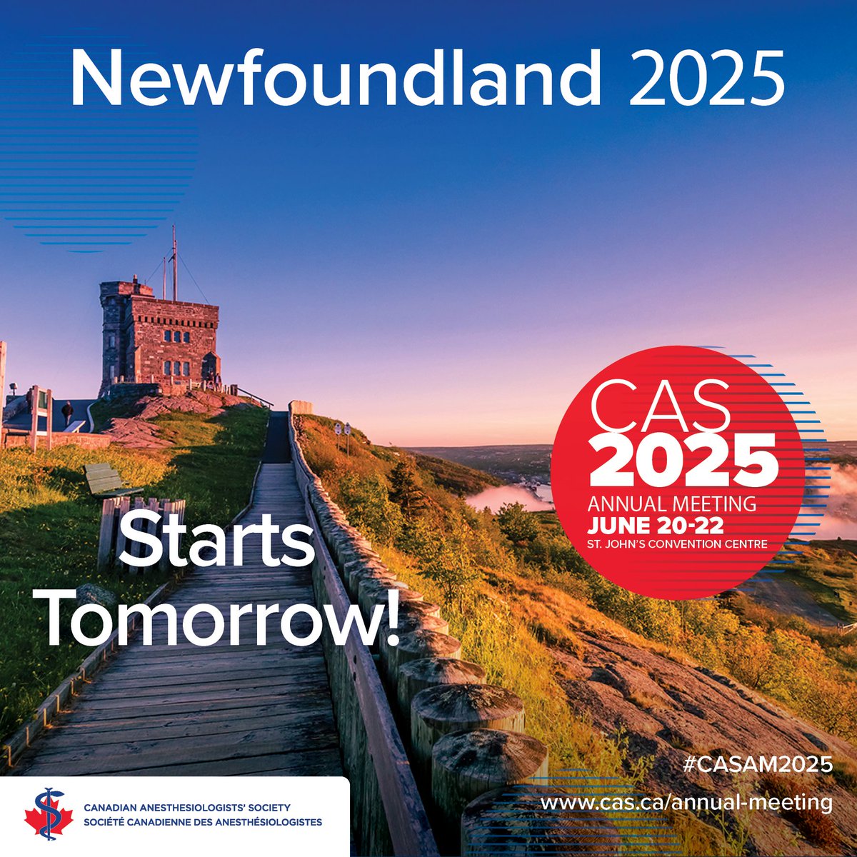 The 2025 CAS Annual Meeting starts tomorrow!
📍 June 20–22 | St. John’s, NL
💻 Virtual option available
✔️ CME credits
✔️ Scientific + networking sessions
✔️ Content for all practice areas
🔗 Program: cas.ca/AM-program
📝 Register: cas.ca/AM-register

#CASAM2025