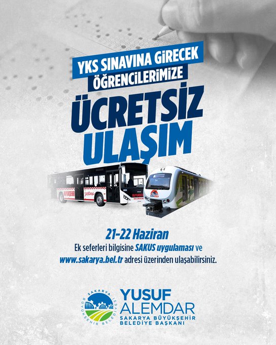 Sakarya’da YKS Ulaşımında Düzenleme