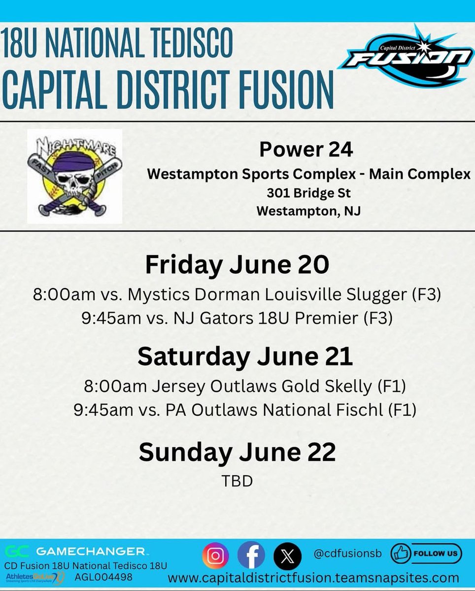 Emily Aiossa (@emilyaiossa) on Twitter photo Looking forward to being back out on the field with my team!! I wonāt be at Fridayās games due to NYS Regents testing but I will join my team on Saturday for the Power 24 tournament!
<a href="/CDFusionSB/">Capital District Fusion Softball</a> Looking forward to being back out on the field with my team!! I wonāt be at Fridayās games due to NYS Regents testing but I will join my team on Saturday for the Power 24 tournament!
<a href="/CDFusionSB/">Capital District Fusion Softball</a>