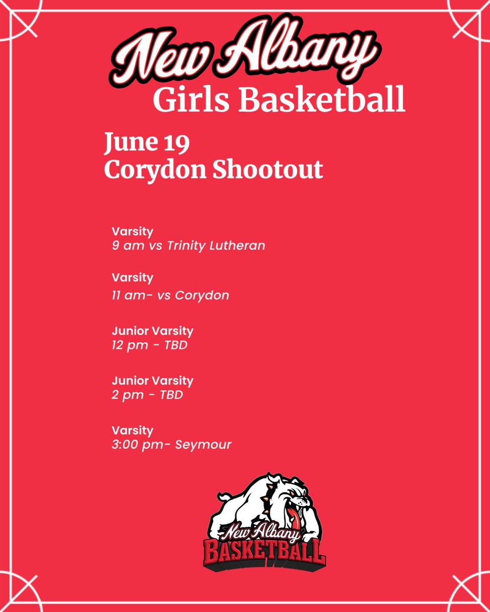 New Albany Lady Bulldogs in action all morning and afternoon at Corydon High School.  Make it down and see Coach Taylor and the 2025-26 teams!!