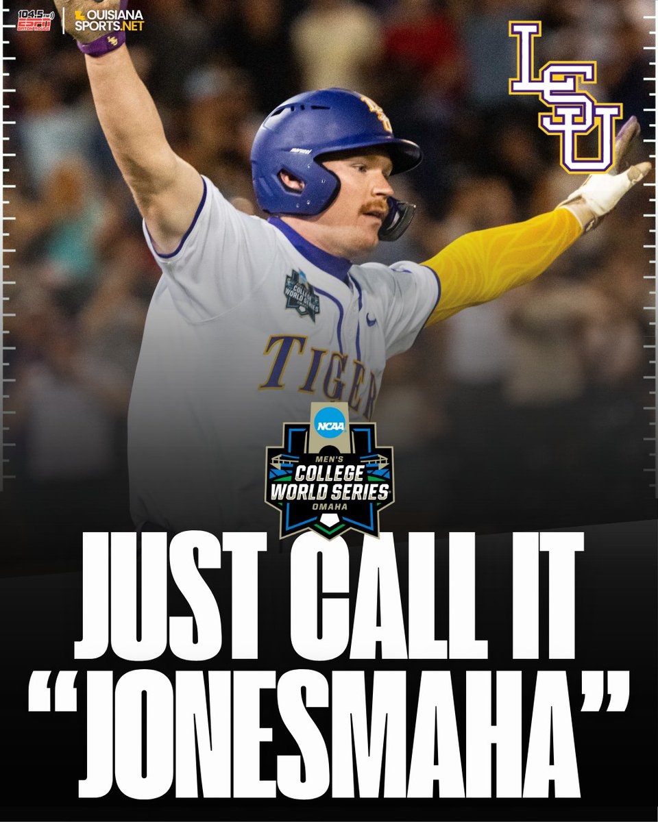 1045espn's tweet image. PALMER: Jared Jones etching the Omaha legacy he returned to write #GeauxTigers #Omaha

Presented by: @ololhealth | Sponsored by: @yuenglingbeer &amp;amp; @GeauxFlowIV

READ: louisianasports.net/2025/06/19/pal…
