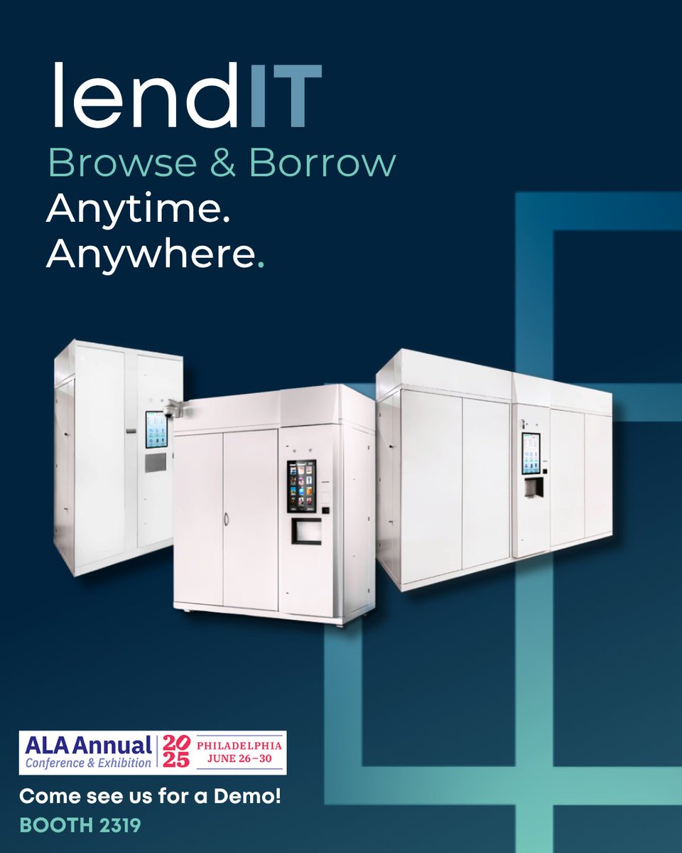 Dtechdirect's tweet image. Join us at Booth 2319 in Philadelphia from June 26 – June 30 to explore our latest library technology solutions. Let’s talk about the future of self-service, security, and innovation in libraries. hashtag

#ALAAC25 #bookvending #libraryrfid #smartlockers