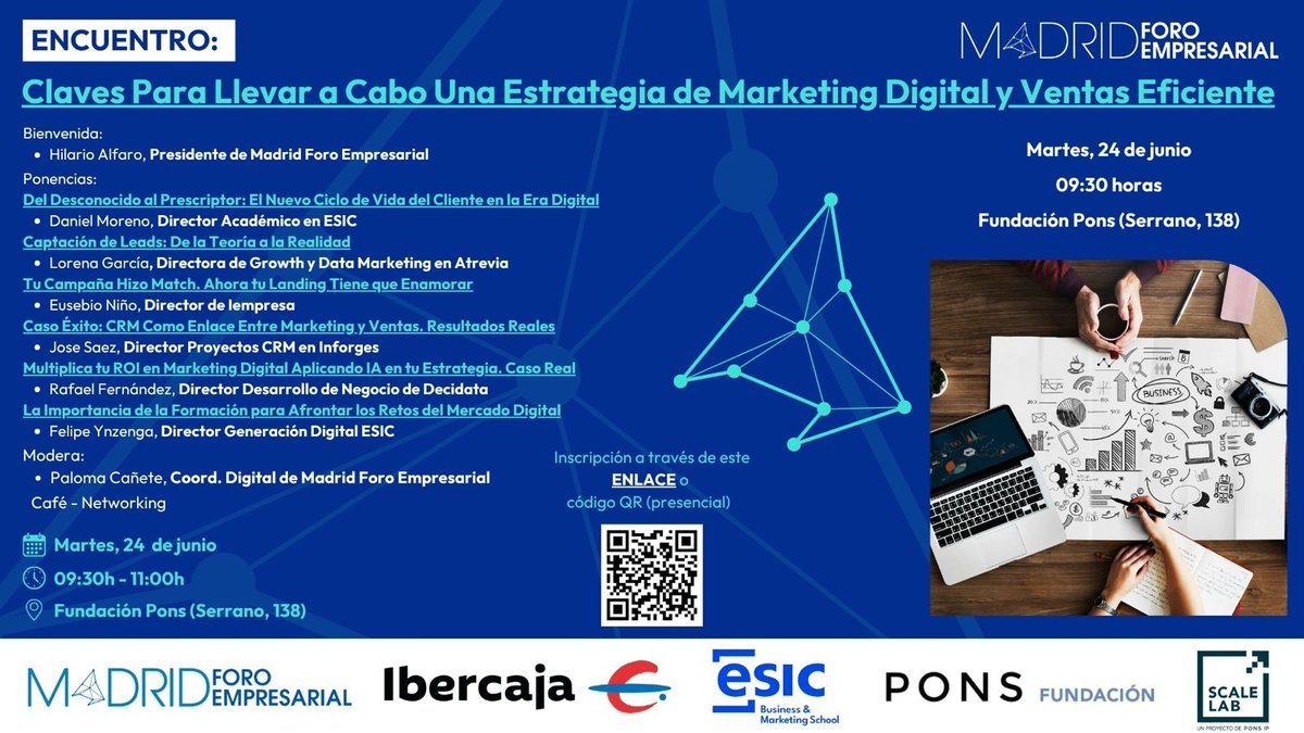 Consultora Inforges (@inforges) on Twitter photo El próximo martes 24 de junio, evento presencial en Madrid “Claves para llevar a cabo una estrategia de marketing digital y ventas eficiente” organizado por <a href="/madridforo/">Madrid Foro Empresarial</a>.
¡Inscríbete! docs.google.com/forms/d/e/1FAI…
📆 Martes, 24 de junio
🕤 09:30 h
📍 <a href="/FUNDACIONPONS/">Fundación PONS</a> (Serrano, 138) El próximo martes 24 de junio, evento presencial en Madrid “Claves para llevar a cabo una estrategia de marketing digital y ventas eficiente” organizado por <a href="/madridforo/">Madrid Foro Empresarial</a>.
¡Inscríbete! docs.google.com/forms/d/e/1FAI…
📆 Martes, 24 de junio
🕤 09:30 h
📍 <a href="/FUNDACIONPONS/">Fundación PONS</a> (Serrano, 138)