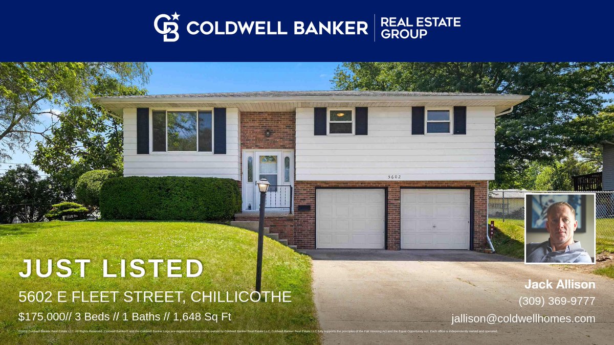 kenallison309's tweet photo. 📍 Just Listed 📍 Take a look at this fantastic new property that just hit the market located at 5602 E Fleet Street in Chillicothe. Reach out here or at (309) 369-9777 for more information https://t.co/xe9b83kBl5 https://t.co/dPfayySHPt