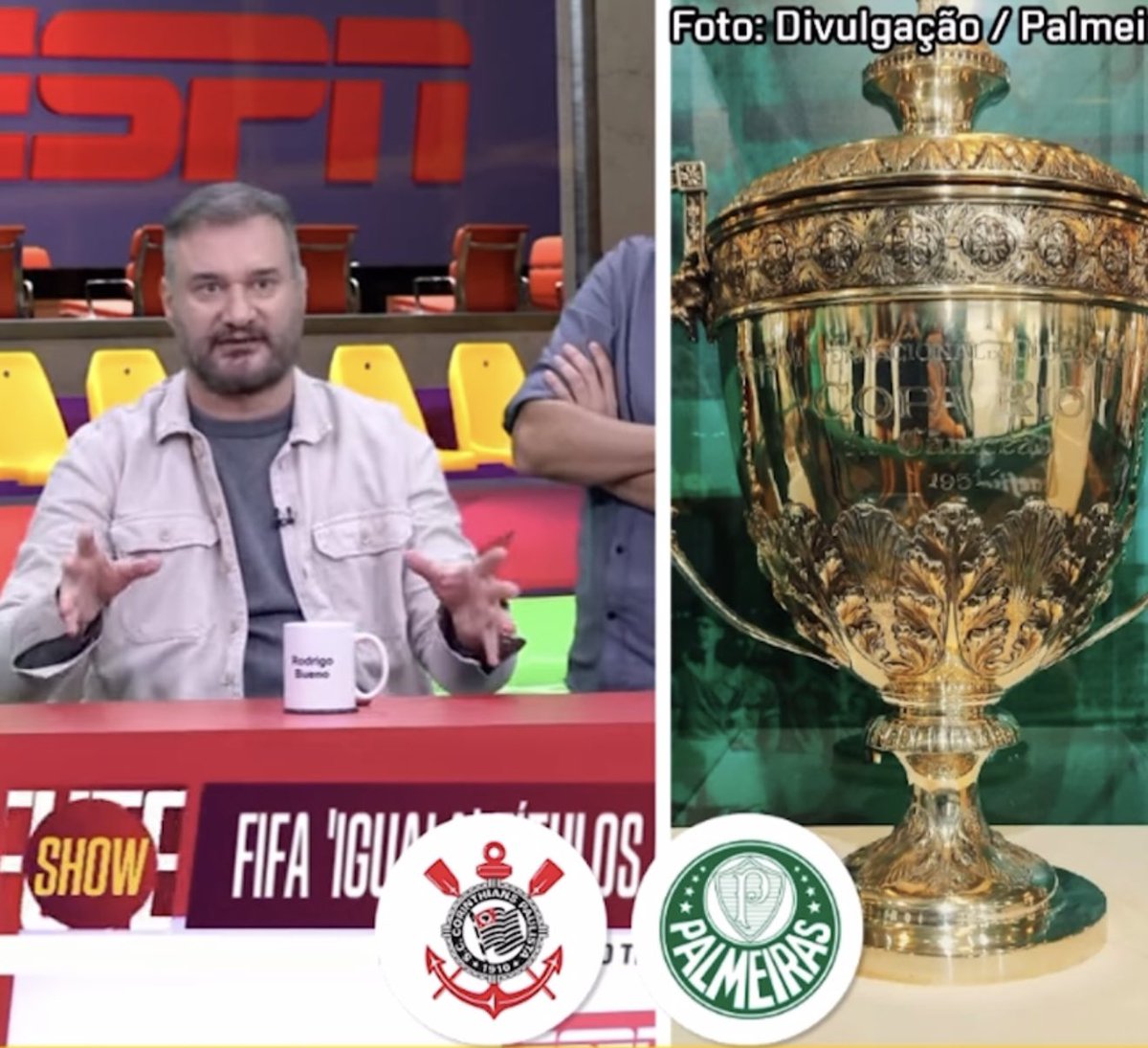 “Posso dar uma aula sobre a Copa Rio? Na época da Copa Rio, havia um monte de torneios intercontinentais importantes, para a época. Aí o que acontece? Falaram: 'vamos fazer uma copa com clubes dos países que jogaram a Copa de 50'. Ligaram para o Atlético de Madrid, que não quis