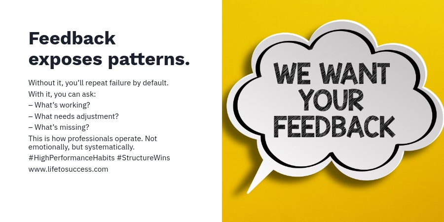lifetosuccess's tweet image. 3/7 – Feedback exposes patterns.

Without it, you’ll repeat failure by default.

With it, you can ask:
– What’s working?
– What needs adjustment?
– What’s missing?

This is how professionals operate. Not emotionally, but systematically.

#HighPerformanceHabits #StructureWins