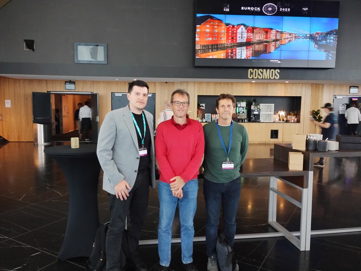 #LG_CEDEX está presente en el Congreso Europeo de Mecánica de Rocas #EUROCK2025, que se celebra esta semana en Trondheim 🇳🇴
Nuestros compañeros participan en sesiones técnicas y talleres presentando los trabajos del Laboratorio de Geotecnia en este ámbito
@ISRM_Rocks @SEMR_Rocas