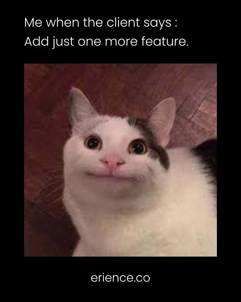 ErienceINT's tweet image. When “just one more feature” becomes a full sprint.
erience.co
#ClientRequests #DevLife #TechMeme #Erience