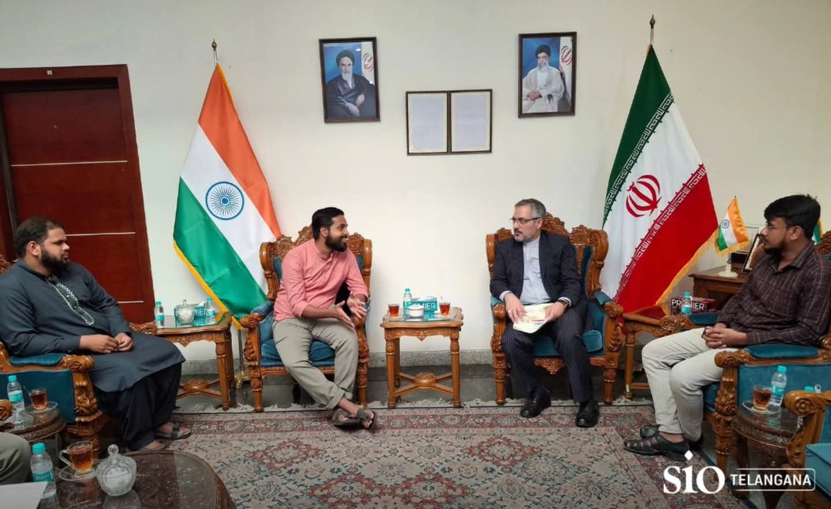 SIO Expresses Solidarity with the People of Iran and Strongly Condemns Israel’s Brutal Attacks..

A delegation from SIO met with Mr. Mahdi Shahrokhi, the Consul General of Iran - Hyderabad, to express their deep solidarity with the people of Iran during these difficult times.