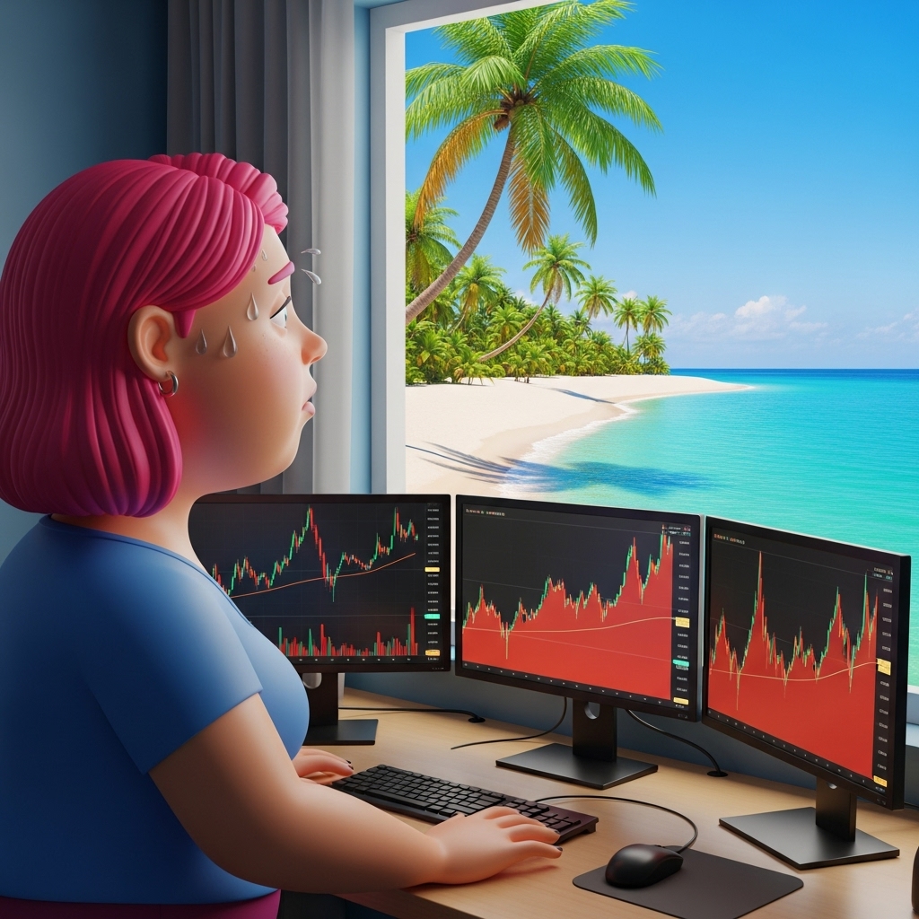 Summer plans: Beach trips, vacations, touching grass. My actual summer: Staring at red candles through a window, sweating, still glued to charts because the market never sleeps. 🫠🌴
#SummerVibes #CryptoLife #Opanauts