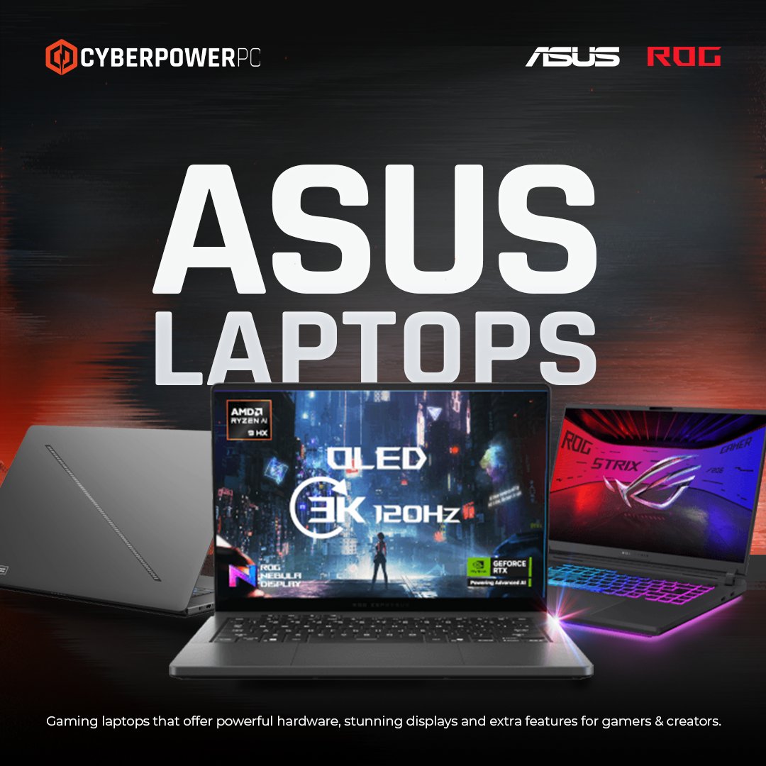 🚀 Level up your game &amp; creativity with <a href="/ASUSUK/">ASUS UK</a> Laptops!

Designed for gamers, creators, and everything in between, featuring stunning 3K OLED displays, ultra-smooth 120Hz refresh rates, and bold ROG styling. 🔥🎮🎨

💻 ROG Strix &amp; more available now!

👉 Explore the range: