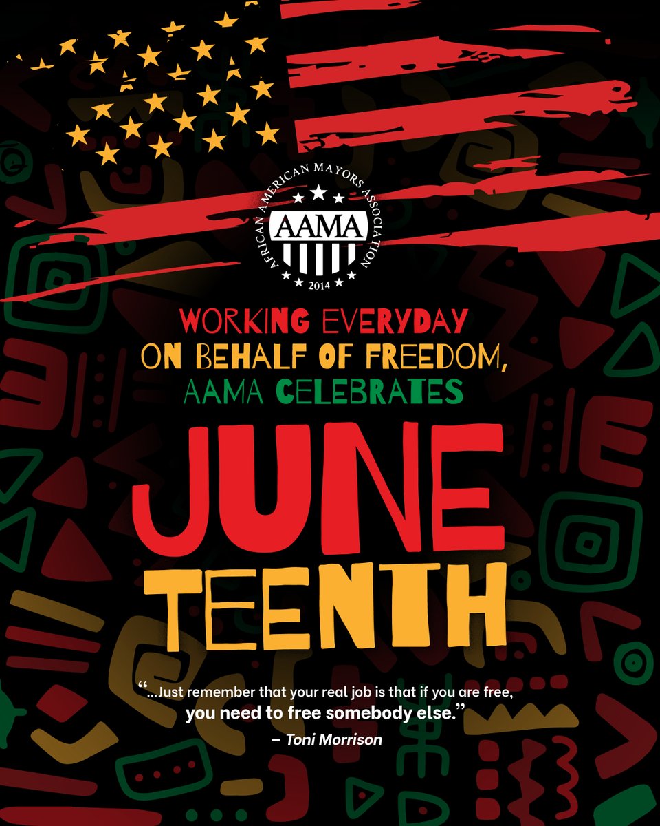 OurMayors's tweet image. AAMA’s offices are closed today as we proudly celebrate the national holiday, #Juneteenth, while acknowledging, there’s more work to do so that freedom truly rings from “the prodigious hilltops of New Hampshire” to “every hill & molehill of Mississippi.”
#OurMayors