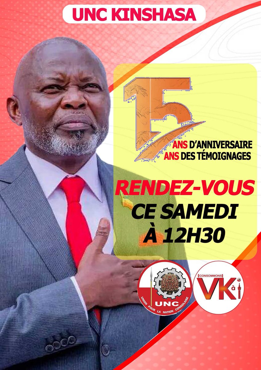 kambu Mbula Gradi 🇨🇩 (@gradignank18079) on Twitter photo Pour l'hon <a href="/GaborienM/">Gaborian Mboma kumeza</a>: Ns célébrons les 15ans de résistance,de résilience,d valeurs,d'idéologies et de victoires de notre cher et grand parti <a href="/uncrdc/">UNC_RDC Officiel</a> .Vive notre Pdt <a href="/VitalKamerhe1/">Vital Kamerhe</a>,l Pacificateur jusqu'au bout,vive l camarades fidèles aux idéaux du parti. <a href="/BillyKambale1/">Billy Kambale</a> <a href="/Bibishe6/">Bibishe Pascaline N</a> Pour l'hon <a href="/GaborienM/">Gaborian Mboma kumeza</a>: Ns célébrons les 15ans de résistance,de résilience,d valeurs,d'idéologies et de victoires de notre cher et grand parti <a href="/uncrdc/">UNC_RDC Officiel</a> .Vive notre Pdt <a href="/VitalKamerhe1/">Vital Kamerhe</a>,l Pacificateur jusqu'au bout,vive l camarades fidèles aux idéaux du parti. <a href="/BillyKambale1/">Billy Kambale</a> <a href="/Bibishe6/">Bibishe Pascaline N</a>