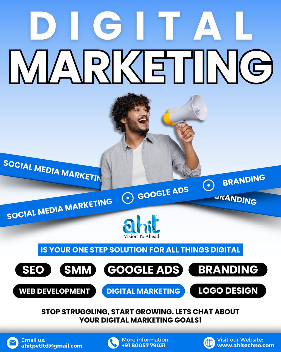 AHIT (@ah_infotech) on Twitter photo 📣 Looking to Boost Your Online Presence? Let’s chat about your digital marketing goals today!
📧 Email: ahitpvtltd@gmail.com
📞 Contact: +91 80057 79031
🌐 Visit: ahitechno.com
#AHIT #digitalmarketing #SEO #SMM #googleads #branding #webdevelopment #logodesign 📣 Looking to Boost Your Online Presence? Let’s chat about your digital marketing goals today!
📧 Email: ahitpvtltd@gmail.com
📞 Contact: +91 80057 79031
🌐 Visit: ahitechno.com
#AHIT #digitalmarketing #SEO #SMM #googleads #branding #webdevelopment #logodesign