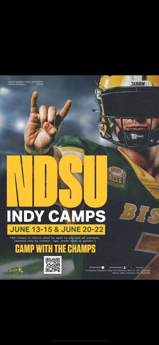 Jacob Downing 2028 DL (@jacobdowningahs) on Twitter photo Excited to head to <a href="/NDSUfootball/">NDSU Football</a> this weekend to compete and get better.
<a href="/DavidWienke15/">David Wienke</a> <a href="/NickGoeser/">Nick Goeser</a> <a href="/CoachHarris28/">Matthew Harris</a> <a href="/ArrowheadFB/">Arrowhead Football</a> <a href="/MJ_NFLDraft/">Mark Johnson</a> <a href="/PrepRedzoneWI/">Prep Redzone Wisconsin</a> Excited to head to <a href="/NDSUfootball/">NDSU Football</a> this weekend to compete and get better.
<a href="/DavidWienke15/">David Wienke</a> <a href="/NickGoeser/">Nick Goeser</a> <a href="/CoachHarris28/">Matthew Harris</a> <a href="/ArrowheadFB/">Arrowhead Football</a> <a href="/MJ_NFLDraft/">Mark Johnson</a> <a href="/PrepRedzoneWI/">Prep Redzone Wisconsin</a>