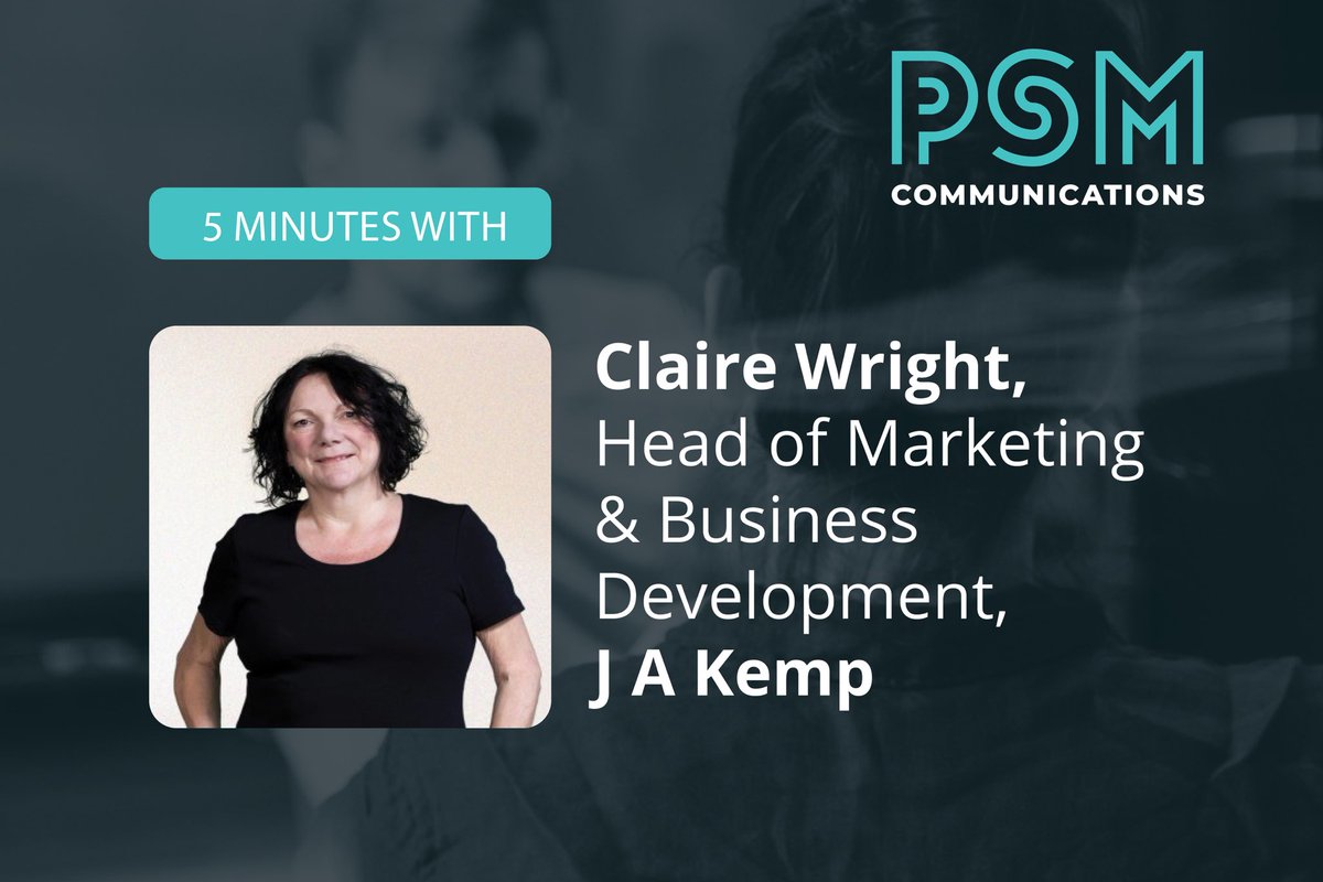 “You’re allowed 2 major f***-ups a year.”

Claire Wright keeps it honest in our latest '5 mins with...' interview. Hear her thoughts on J A Kemp's rebrand, marketing today, and her 20+ year journey in #professionalservices marketing.

➡️ psm-communications.com/claire-wright-…