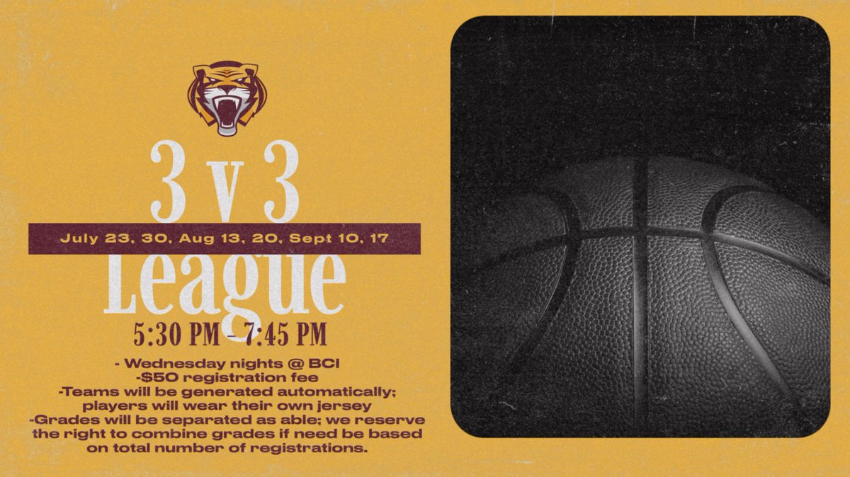 SYBA is offering 3️⃣v3️⃣ bball for boys &amp; girls going into 4th - 6th grades.

Register here 👇 by July 1: stewartvilleyouthsports.sportngin.com/register/form/…