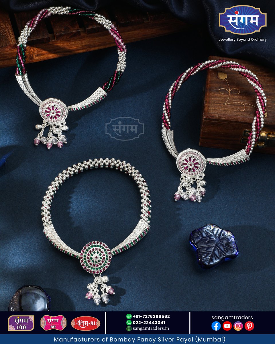sangamtraders's tweet photo. Misrana Anklet || मिसराना पायल

A graceful blend of silver balls, handcrafted beads, and casting elements - the Misrana Collection captures the beauty of contrast in a single, elegant form. 
.
#SilverJewelry #AnkleChain #SilverPayal  #AnkletLove #AnkletGoals #FootJewelry https://t.co/QFhiSK6neW