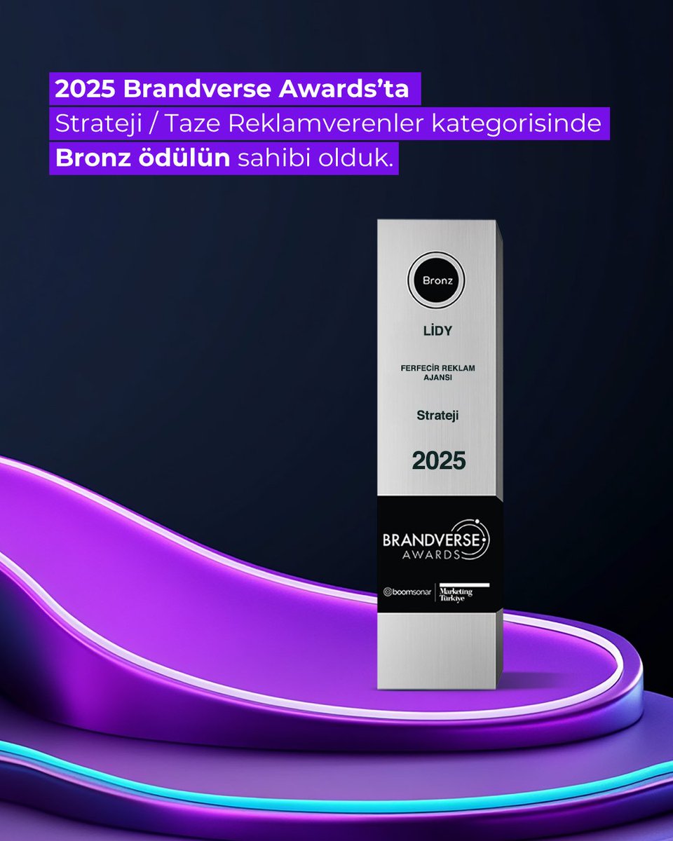 2025 Brandverse Awards’ta Strateji/Taze Reklamverenler alanında ödül almanın gururunu yaşıyoruz. Başarımızda emeği geçen herkese teşekkür ederiz. 💜