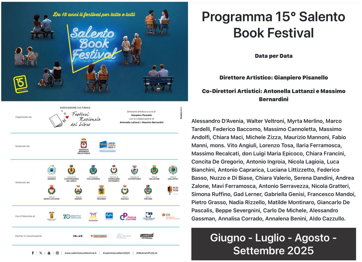 #14luglio, a Nardó, di sera, per il #SalentoBookFest - #SaveTheDate #Libri
