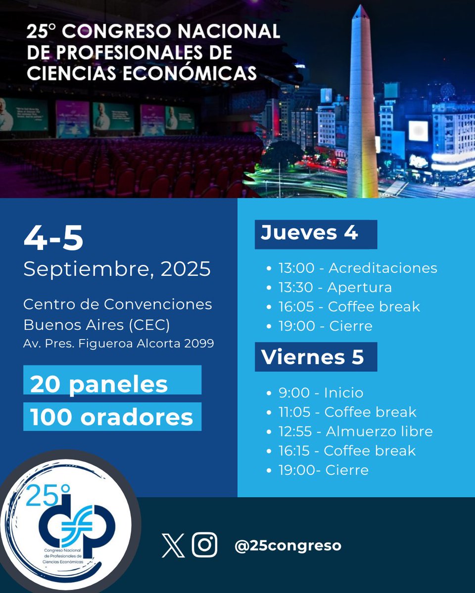 FACPCE (@facpceargentina) on Twitter photo 2 jornadas, 20 paneles, 100 oradores, debate y aprendizaje colaborativo en un gran encuentro federal: el <a href="/25congreso/">Congreso Nacional 2025</a> se acerca.
Más de 2500 colegas de todo el país ya se preparan para vivirlo, ¡no te lo pierdas!
Inscribite a través de tu CPCE 👉 facpce.org.ar/25-congreso-na… 2 jornadas, 20 paneles, 100 oradores, debate y aprendizaje colaborativo en un gran encuentro federal: el <a href="/25congreso/">Congreso Nacional 2025</a> se acerca.
Más de 2500 colegas de todo el país ya se preparan para vivirlo, ¡no te lo pierdas!
Inscribite a través de tu CPCE 👉 facpce.org.ar/25-congreso-na…