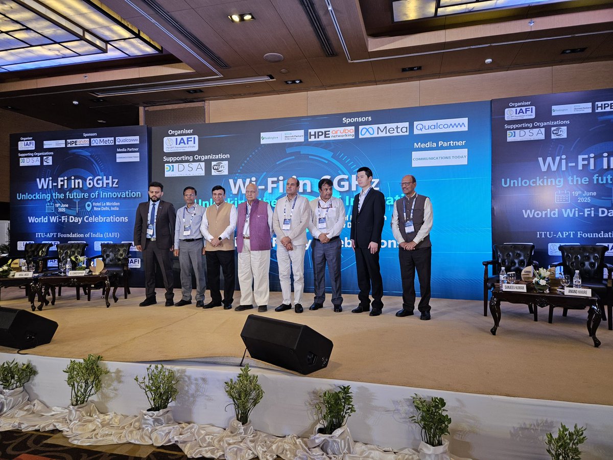 CMD,TCIL; Sh. Sanjeev Kumar addressed the inaugural session of 2-day National Conference by <a href="/ItuaptI/">ITU-APT Foundation of India (IAFI)</a> emphasising the urgent need to unlock the lower 6GHz band for Wi-Fi in India. The event fostered dialogue on global trends, spectrum policies, &amp; tech-economic benefits.