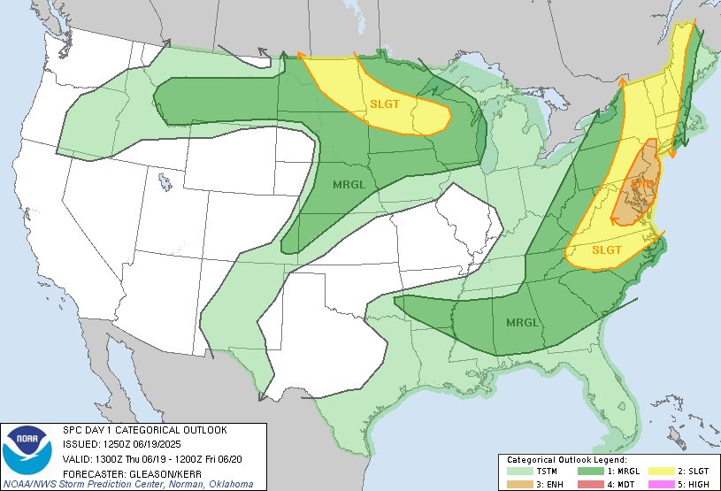 7:52am CDT #SPC Day1 Outlook Enhanced Risk: across parts of the Mid-Atlantic spc.noaa.gov/products/outlo…
