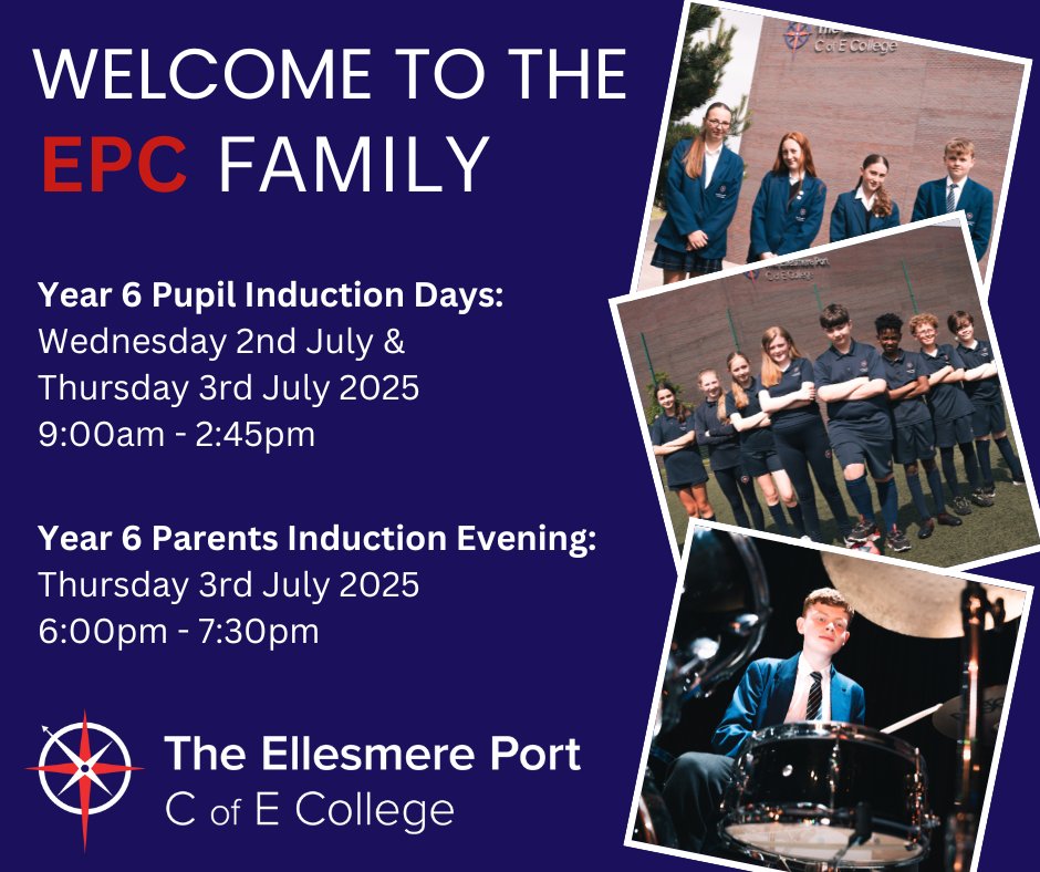 We look forward to welcoming you and your child to the EPC family. 😊 

Important information for both pupil and parent / carer events can be found here: epcollege.org/induction-days…